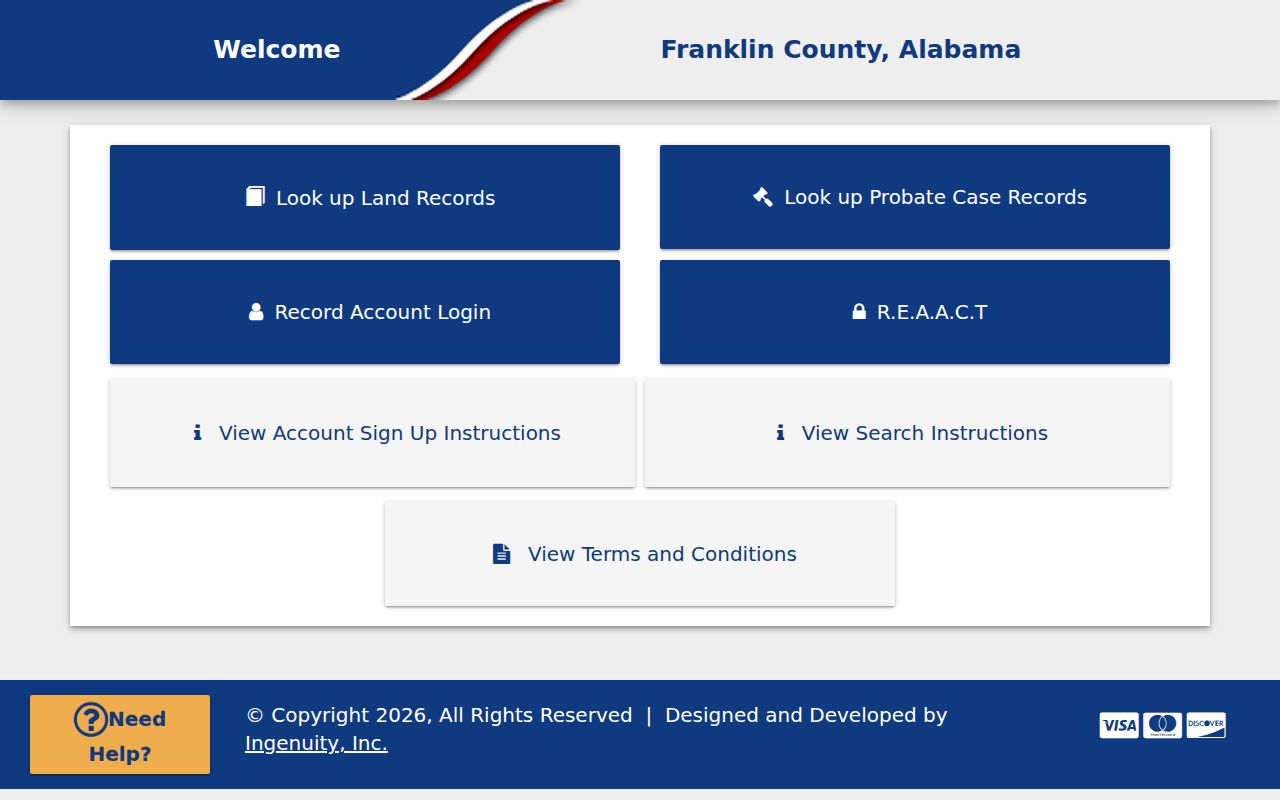 Franklin County Probate records search portal