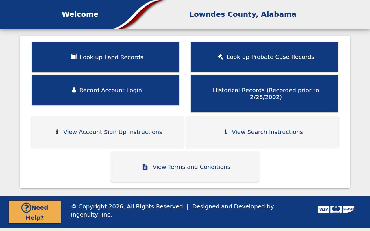 Lowndes County Ingenuity probate records search portal