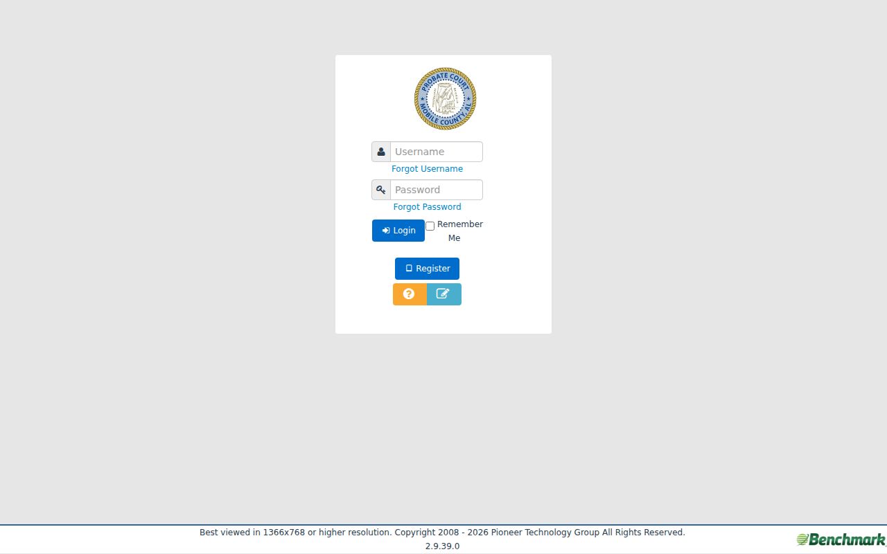 Mobile County Benchmark Web public records search portal